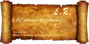 Löwbeer Rozanna névjegykártya